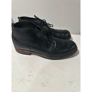 DANNER WILLIAMS CHUKKA BLACK GLACÉ  LEATHER WORK Laced Up Ankle Boots Sz 9.5